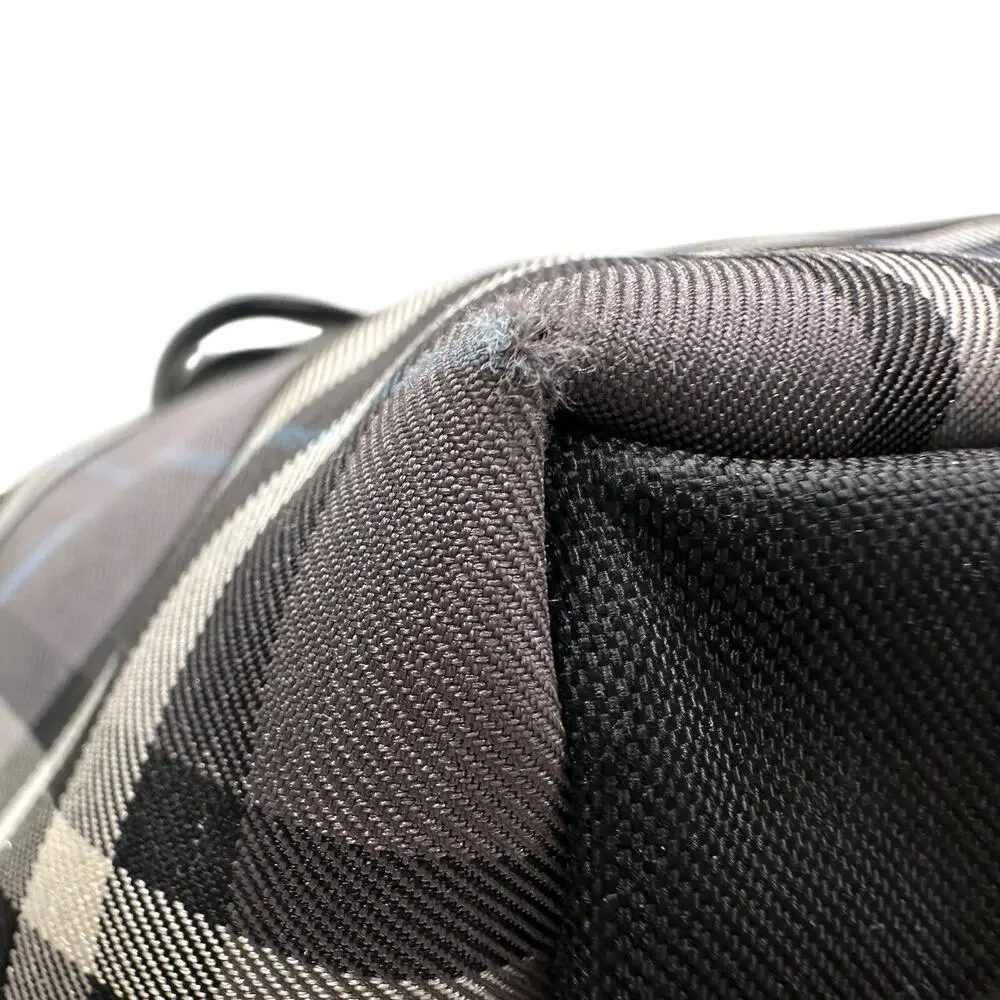 Autre Marque Burberrys London Gray Nova Check Blue Label NylonTote Bag